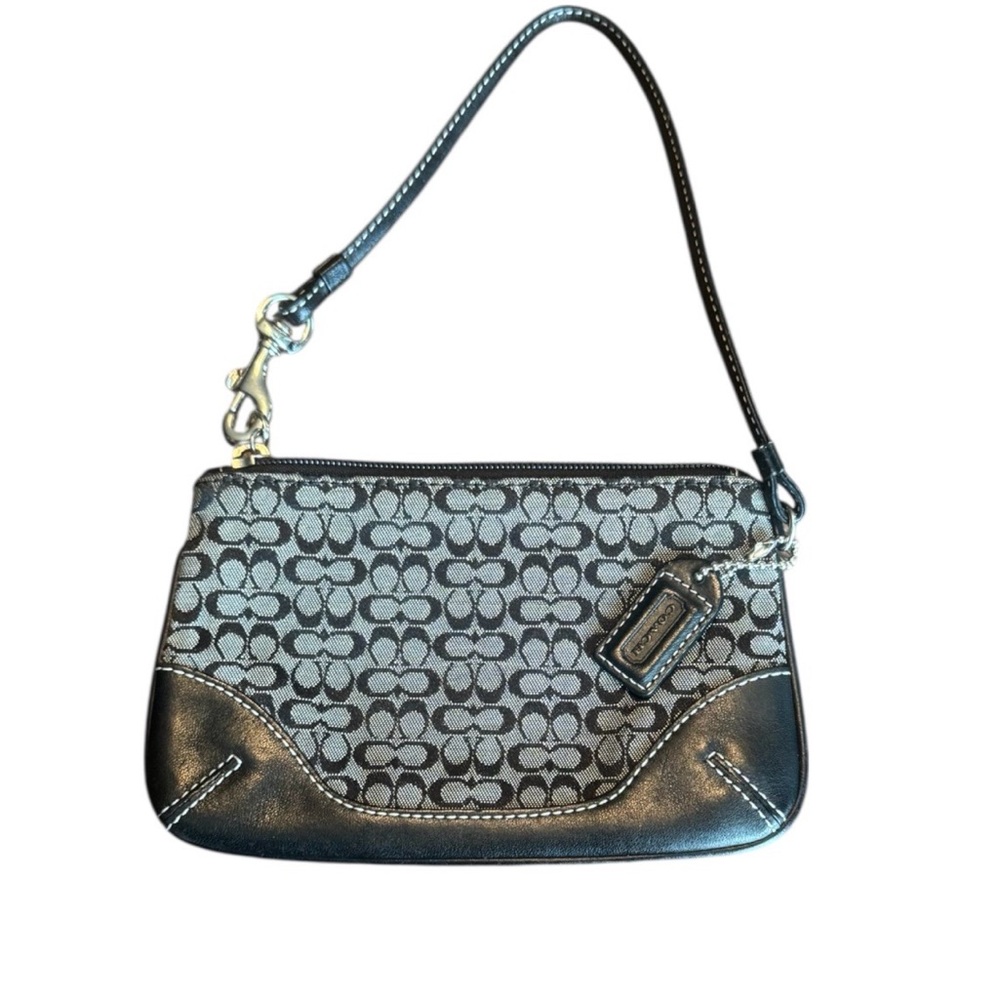 Coach Black and Gray Signature Wristlet